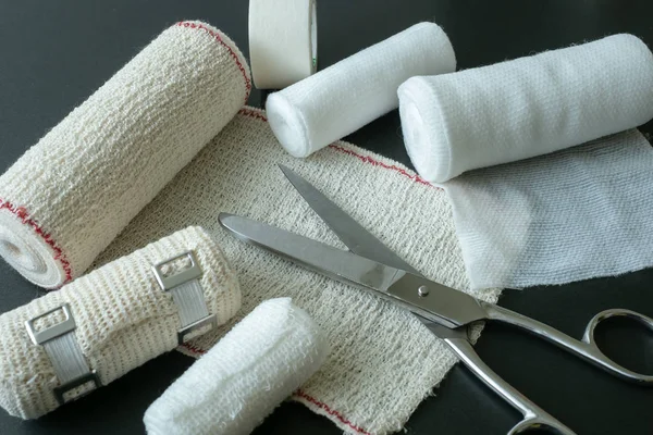 Medical Bandages Scissors Medical Equipment — Stock Photo, Image
