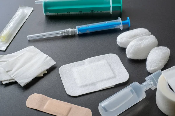 Tıbbi şırınga ve uyuşturucu. Sağlık. Tıbbi çevre.