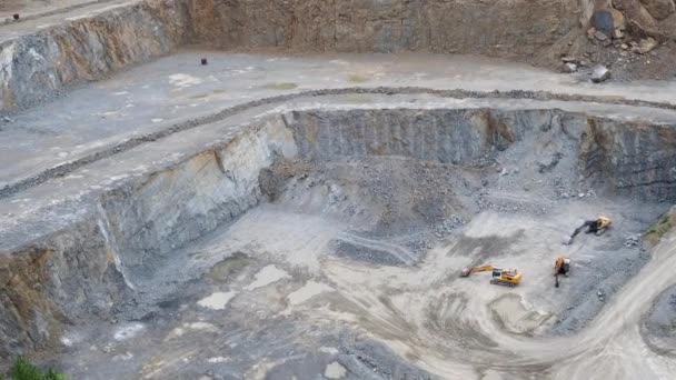 Vista Della Cava Mineraria Cielo Aperto Con Sacco Macchinari Estrazione — Video Stock