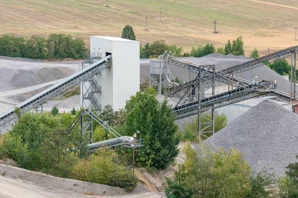 Mining Quarry Machinery Belt Conveyors Mining Equipment Quarry — Stock Photo, Image