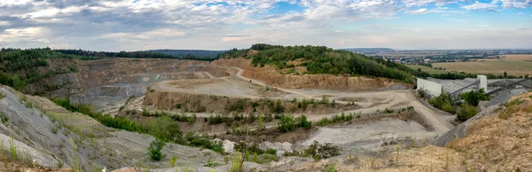 Panorama Opencast Mining Quarry Machinery Quarrying Stones Construction Works Mining — Stock Photo, Image