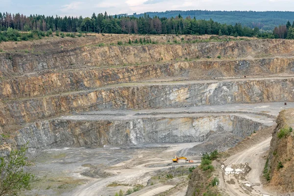 Cantera Minera Cielo Abierto Con Maquinaria Extracción Piedras Para Obras — Foto de Stock