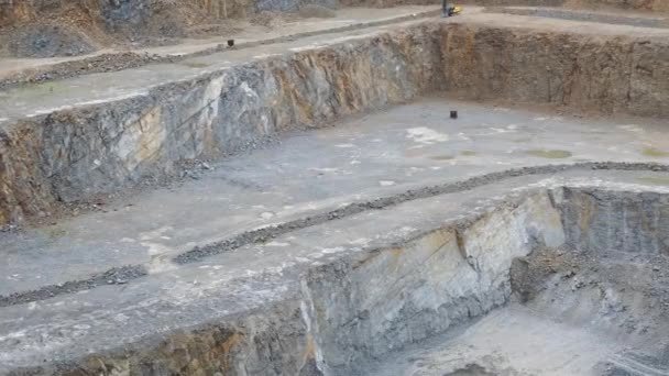 Opencast Carrière Minière Avec Beaucoup Machines Exploitation Minière Dans Carrière — Video