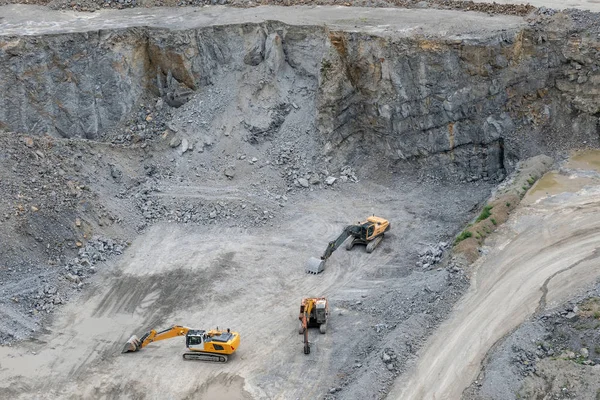 Minería Cantera Granito Máquina Minería Trabajo Excavadora Industria Minera — Foto de Stock