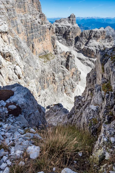 俯瞰布伦塔白云石山峰 意大利Trentino — 图库照片