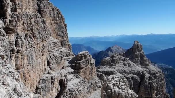 Panoramiczny Widok Słynnych Szczytów Dolomitów Brenta Trentino Włochy — Wideo stockowe