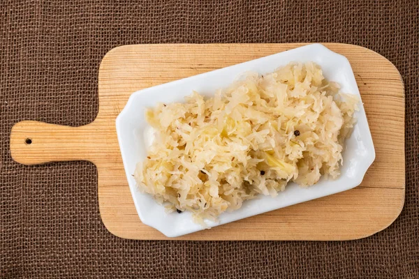 Fresh Healthy Sauerkraut White Plate — Stock Photo, Image