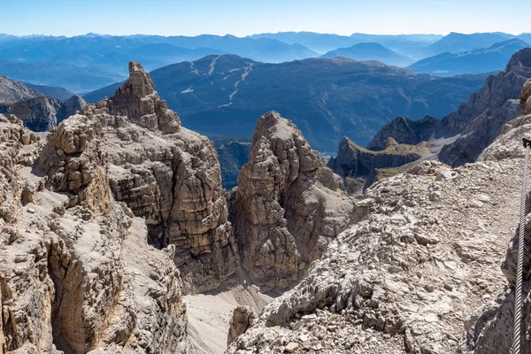 俯瞰布伦塔白云石山峰 意大利Trentino — 图库照片