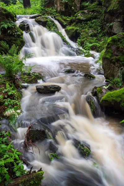 Waterfall Wild River Doubrava Czech Republic Valley Doubrava Chotebor — Stock Photo, Image