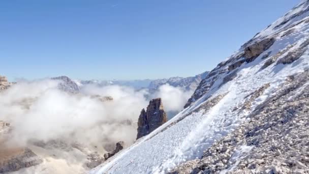 Mountain Peaks Mountain Tofana Rozes Mountain Dolomites Cortina Ampezzo Italy — Stock Video