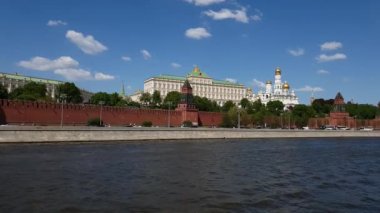Moscow, Rusya Federasyonu - 12 Mayıs. 2018. Kremlin nehrin üzerinden görünümünü