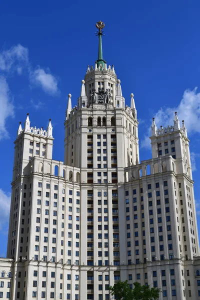Famous Stalin Skyscraper Kotelnicheskaya Embankment Moscow Russia Landmark — Stock Photo, Image