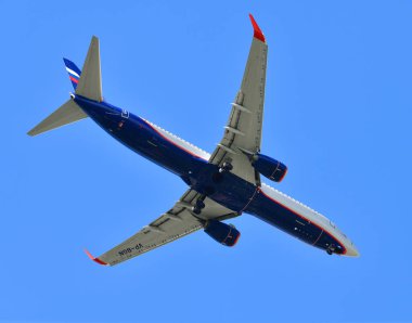Sheremetyevo, Rusya Federasyonu - Mayıs 09. 2018. Aeroflot havayolu şirketi Boeing 737