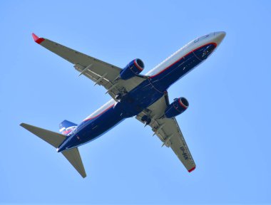 Sheremetyevo, Rusya Federasyonu - Mayıs 09. 2018. Aeroflot havayolu şirketi Boeing 737