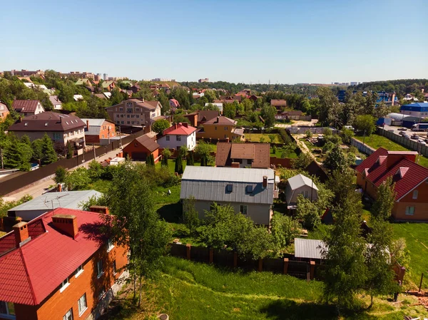 Blick Auf Das Hüttendorf Der Nähe Von Moskau Von Oben — Stockfoto