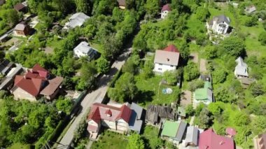 Moscow region, Rusya Federasyonu içinde kırsal evlerin üstten görünüm