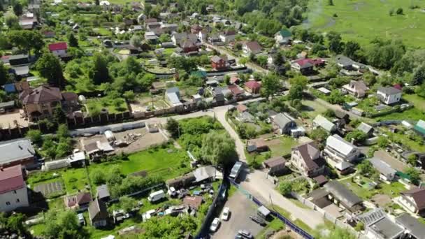 Vista superior de casas rurales en la región de Moscú, Rusia — Vídeos de Stock