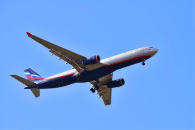 Sheremetyevo, Rusya Federasyonu - Mayıs 09. 2018. airbus a330 Aeroflot havayolu şirketi