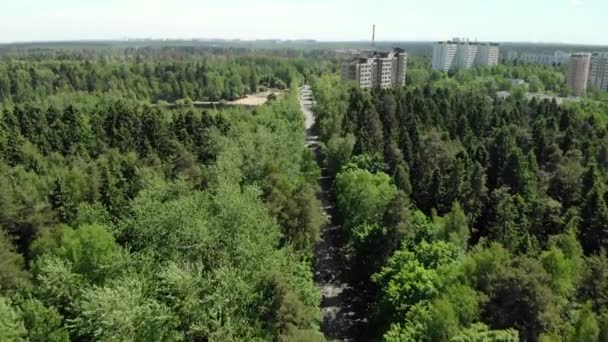 Ekologiskt rena Zelenograd administrativa distrikt i Moskva i Ryssland — Stockvideo