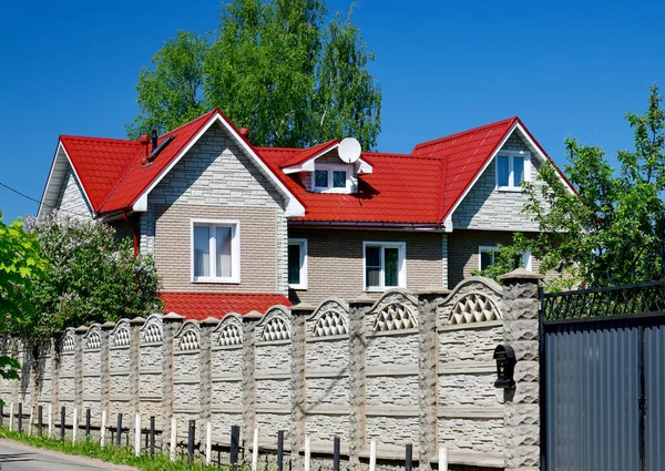 Modern One Storey Private Houses Russia Stock Image