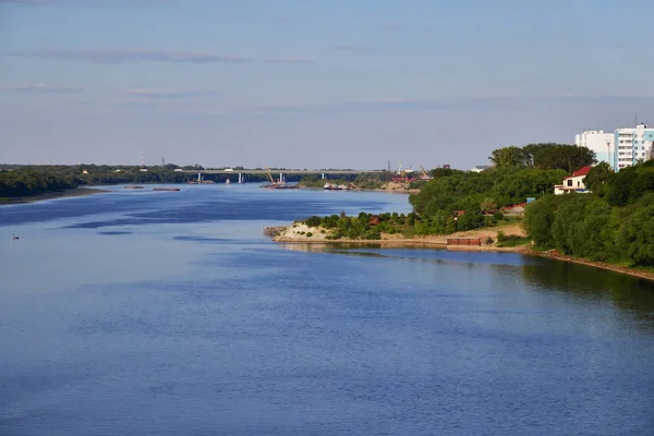 Ποταμού Οκά Στη Συμβολή Του Ποταμού Moskva Ρωσία — Φωτογραφία Αρχείου
