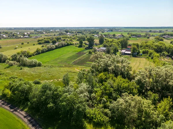 yukarıdan kırsal Rusya'da Lipetsk bölgesinde yaz aylarında görüntülemek