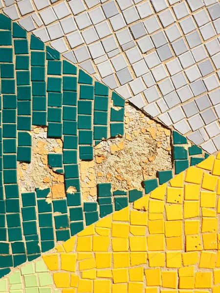 Fragmento Viejo Mosaico Época Soviética Pared Rusia — Foto de Stock