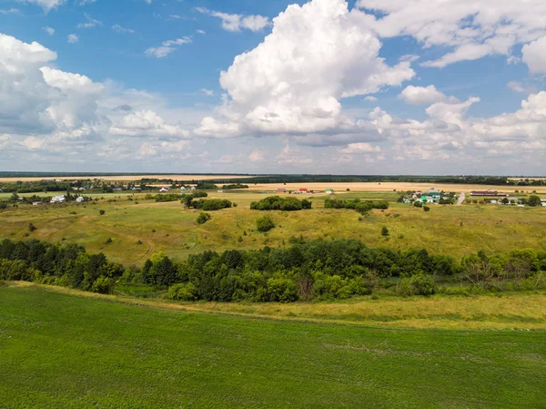 Ländliche Landschaft Mit Feld Russland Von Oben Gesehen — Stockfoto