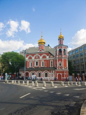 Moscow, Rusya Federasyonu - 12 Mayıs, 2018.The tüm kilise Aziz Kulishki üzerinde