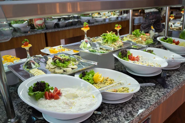 Концепция Питания Включено Турецком Стиле Шведский Стол — стоковое фото