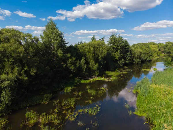 Paisagem de verão com rio na Rússia — Fotografia de Stock