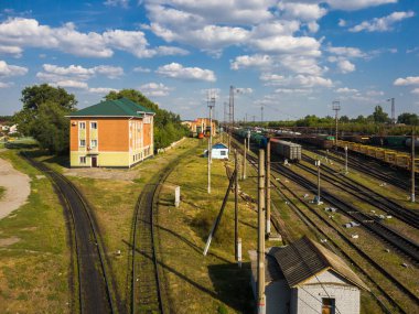 Gryazi, Rusya Federasyonu - Ağustos 12. 2018. navlun Tren İstasyonu Gryazi-Volgograd Güney-Doğu Demiryolu sıralama