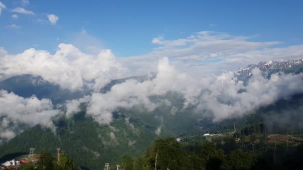 Caucasian mountains from Rosa Khutor resort, Russia — Stock Video