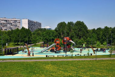 Moscow, Rusya Federasyonu - 22 Mayıs. 2018. Park Sadovniki Güney idari bölgesi içinde