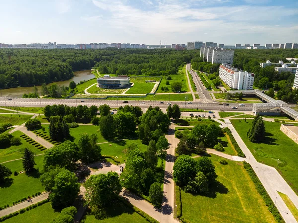 Vista Desde Arriba Avenida Central Zelenograd Rusia — Foto de Stock