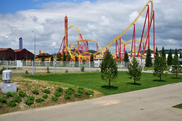 Sochi Russia June 2018 Roller Coaster Snake Gorynych Sochi Park — Stock Photo, Image