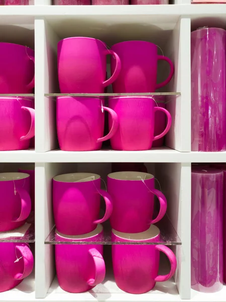 Pink Cups Shop Window — Stock Photo, Image