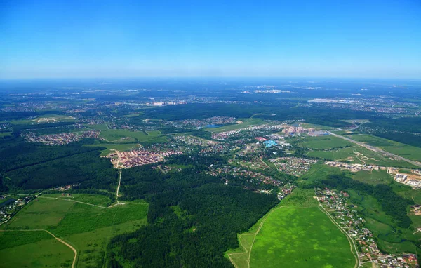 Vista Avião Para Sul Região Moscou — Fotografia de Stock