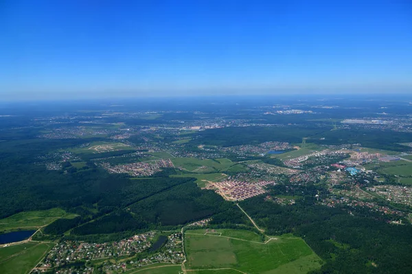 Blick Aus Dem Flugzeug Den Süden Der Region Moskau — Stockfoto