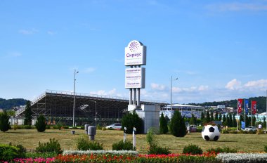 Sochi, Rusya Federasyonu - 6 Haziran. 2018 bilgi Stela Olimpiyat Avenue alanında