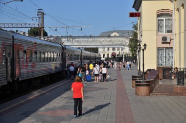 Voronej, Rusya Federasyonu - 23 Ağustos. 2018. Voronej-1 olarak adlandırılan bir tren istasyonu