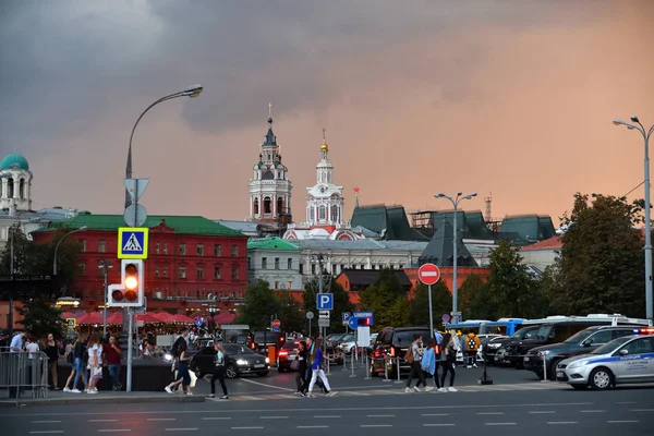 Москва Россия Сентября 2018 Год Площадь Революции Заиконопасский Монастырь — стоковое фото