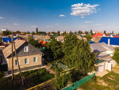 Rusya'da bir tek katlı il şehrin üstten görünüm