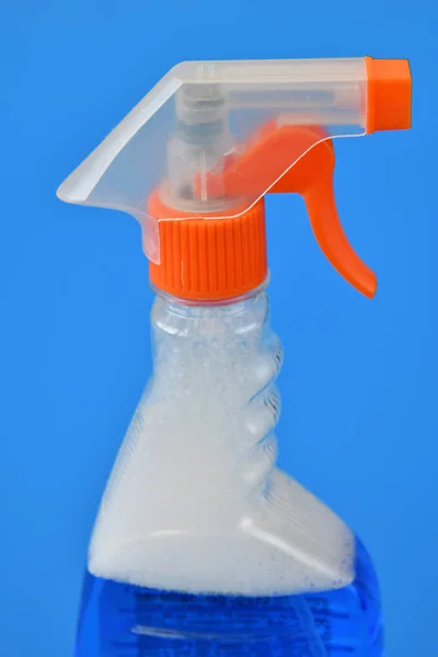 Spray Bottle Cleaning Agents Blue Background — Stock Photo, Image