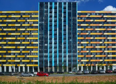 Moskova, Rusya - 6 Haziran. 2018. Novyy Zelenograd Moskova'da modern bir konut kompleksi olduğunu