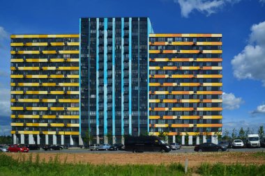 Moskova, Rusya - 6 Haziran. 2018. Novyy Zelenograd Moskova'da modern bir konut kompleksi olduğunu