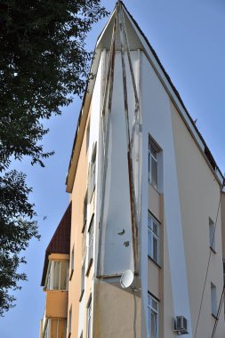 Voronej, Rusya Federasyonu - 23 Ağustos. 2018 sokak 20 yıldönümü vlksm keskin bir açı ile sıradışı ev