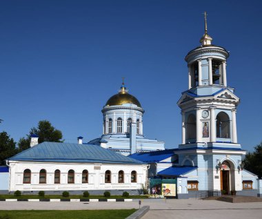 Voronej, Rusya Federasyonu - 23 Ağustos. 2018 Sovetskaya meydanında şefaat kilise mimari bir anıtıdır.