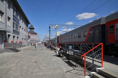 Voronej, Rusya Federasyonu - 23 Ağustos. 2018 bir tren istasyonu Voronej Yuzhnyy
