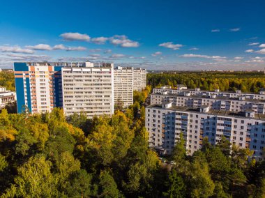 üstten görünüm sonbahar orman ile Moskova'nın Ekolojik temiz bir alan üzerinde. Rusya